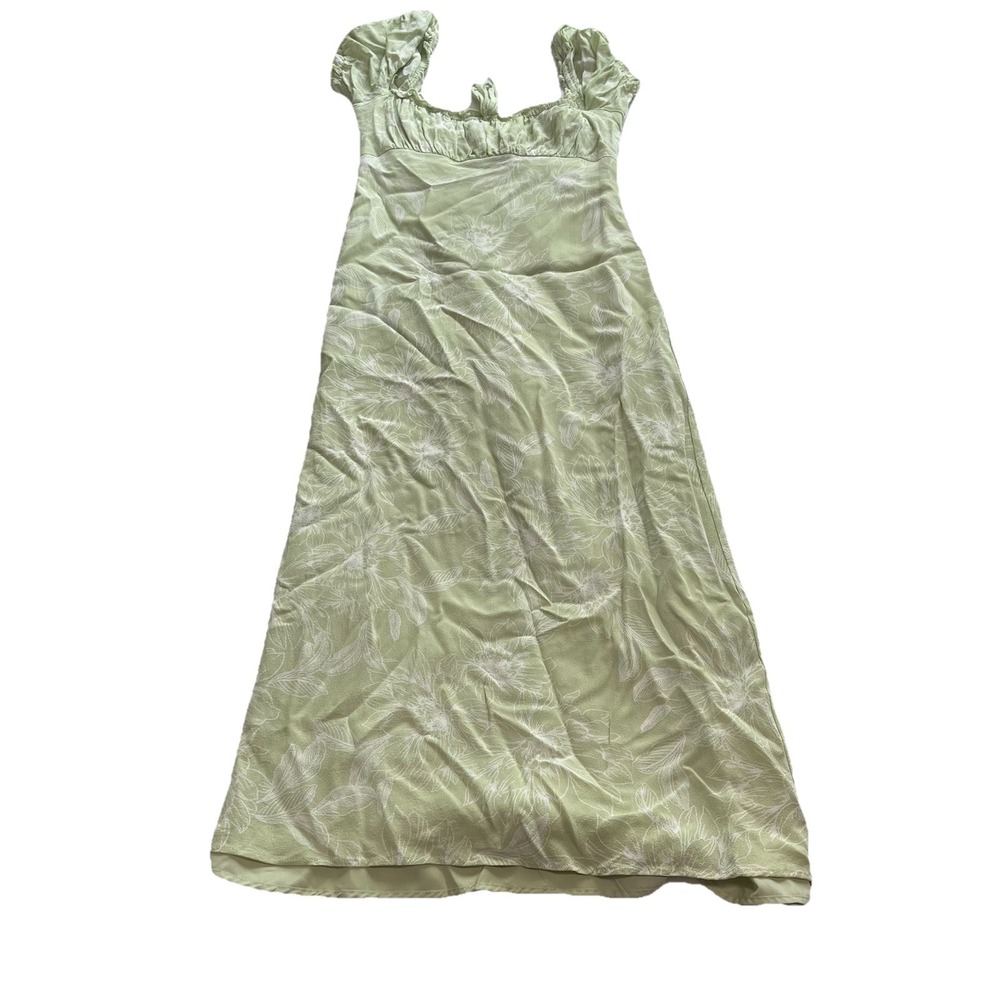 WAYF Sundress XS Green Floral Smocked Layered Boho‎ Beach Womens